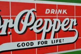 vintage dr pepper red brick cola soda drink porcelain sign rare super