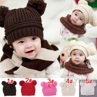 Flash Drill Baby Flower and Love Dual Ball Girls Single Ayer Wool Cap