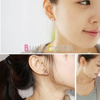 Fashion Trendy Cute Heart Design Love Queen Ear Pin Stud Earrings