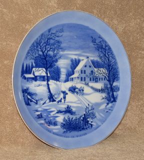 Vintage 8 Currier & Ives Collectors Plate The Homestead in Winter