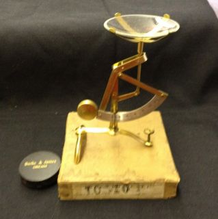 Old Vintage Antique Jewelers Brass Scale Burke James Ingento Scale 11