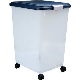 60 Quart Blue Color Dry Dog Pet Food Kitchen Storage Container on