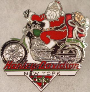 Harley Davidson Cafe New York Christmas Santa Bike Pin Motorcycle