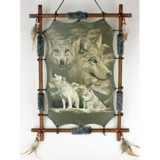 New 22x16 Wolves Howling Wolf Dream Catcher Wall Hanging Decor