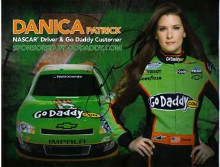 2012 Danica Patrick Personally Autographed Postcard Flyer NASCAR