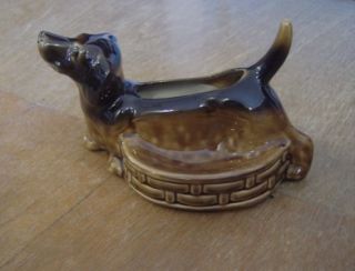  Dog VALET Weiner Wallet/Change/Key Dresser Caddy Old Pottery
