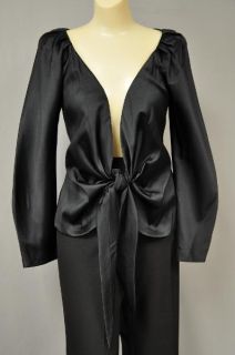 Donna Karan New Womens Black Silk Top Sz 8 nwt $2595 