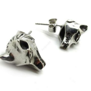 wolf linewinder 316L Stainless Steel Mens studs boys earrings ear pin