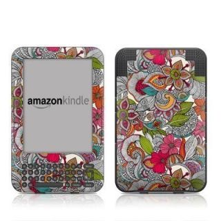  Kindle 3 Keyboard DecalGirl Gloss Skin Doodles Color