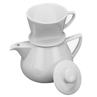 New Coffee Maker Drip with Pot White Porcelain 19oz 781723010445