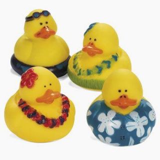 12 Luau Rubber Ducks Dozen Ducky Birthday Party Favors