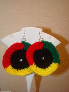  Crochet Handmade Rasta Festive Fashion Hypoallergenic Earrings
