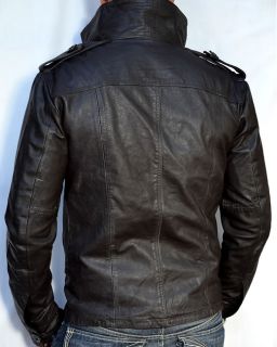 SUPERDRY Brad Mens Leather Motorcycle Jacket Beckham Biker Cut New
