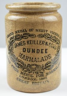 James Keiller Sons Dundee Marmalade Crock Antique Stoneware Pottery