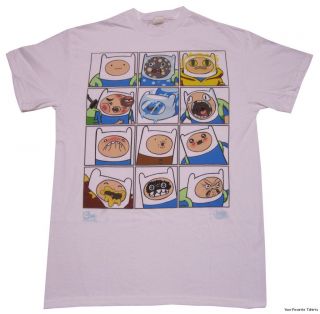 Adventure Time Many Faces of Finn Officially Licensed Shirt s XL