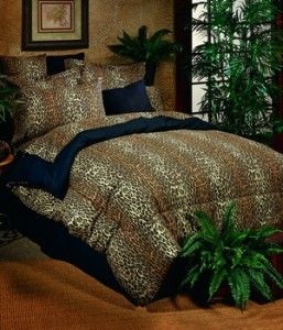 leopard 5 piece twin day bed comforter set new