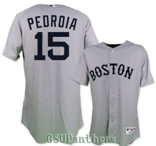 Dustin Pedroia Authentic on Field Boston Red Sox Grey Away Jersey Sz
