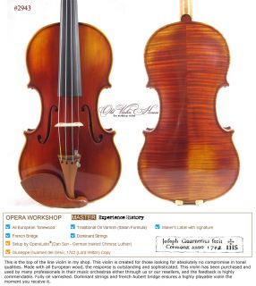 Guarneri Lord Wilton TOP MASTER Violin #2943. Dominant string & Aubert