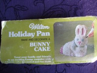 Vintage Wilton 3D Bunny Cake Pan w Instructions 1974