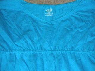 nwt duo maternity blue turquoise top shirt med m