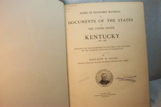  Economic Material in Documents Kentucky 1792 1904 Antique Old Book