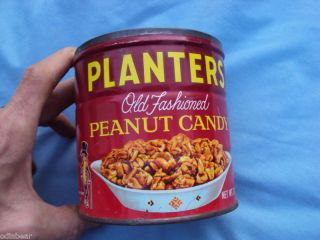 Antique Planters Old Fashioned Peanut Candy Tin Keyopen