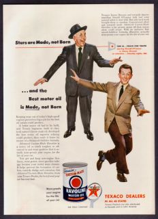1954 Jimmy Durante Donald OConnor Texaco Oil Print Ad