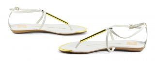 DV by Dolce Vita Archer White Stella Sandals Leather Flats Shoes 7 5