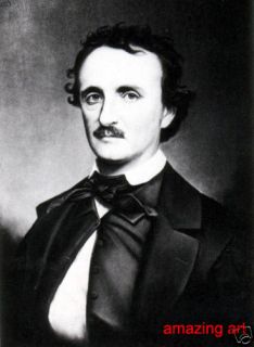 Oil Painting American Author Edgar Allan Poe