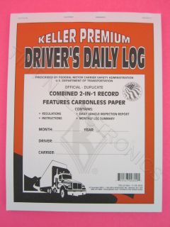  Carbonless Two in One Drivers Daily Log Book JJ Keller 705 LD