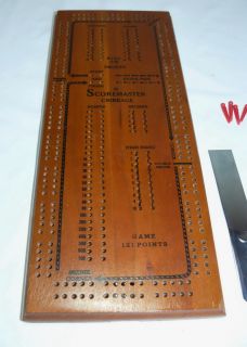 Vintage Wood Drueke 2 Track Cribbage Board 1150 Excellent Condition