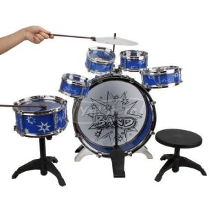 11 pcs kids drum set musical instrument toy features 1 new