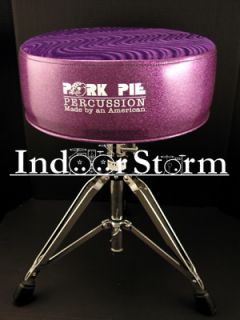 Pork Pie Percussion Round Vinyl Drum Throne Purple Purple