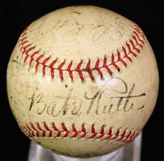 1934 Yankees Team w Babe Ruth Lou Gehrig 21 Signed OAL Baseball Ball