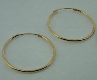 715 14k yellow gold hoop earrings brand new ear rings big
