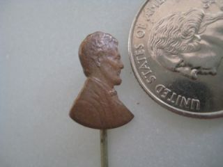 Abraham Lincoln Head Copper Penny Carved Stick Pin