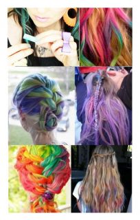 Temporary Hair Chalk 24 Colour Pack Pastels Dye Styling Non Toxic