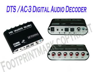 Audio HD Digital Gear 5 1CHANNEL Ac3 DTS SPDIF Surround Sound Rush