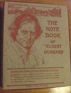 The Notebook of Elbert Hubbard The Roycrofters 1927 with Origianl Box