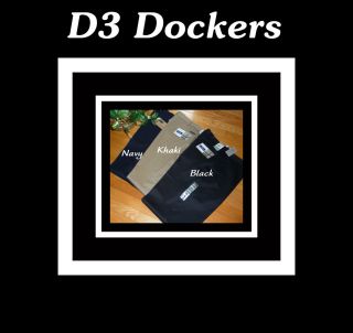 Dockers Mens Signature Pants D3 Classic Fit Black Khaki Charcoal Gray