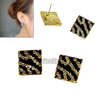  Rhinestone Leopard Zebra Earring Ear Stud Pins Jewelry N98B