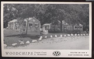 Postcard East Wareham MA Woodchips Tourist Court 1940S