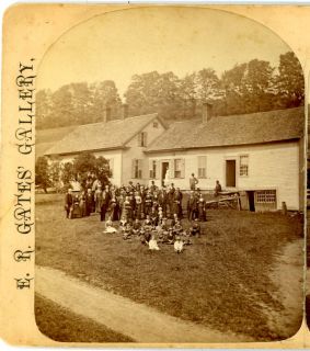 Gates Woodstock Vermont Stereoview Town Officials Towns People