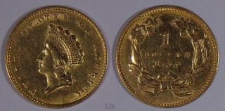 1855 $1 One Dollar Gold Liberty Head Eagle Gold Coin #126