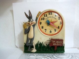 Bugs Bunny Wind Up Talking Alarm Clock from The 70S
