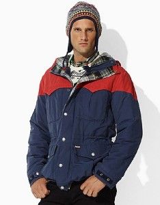  LAUREN POLO $365 navy & red Eatonville Trekking hooded jacket L NWT
