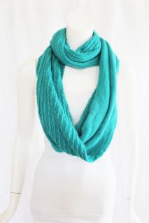 Echo Design Womens Infinity Ring Peacock Pointelle Cable Knit Scarf $