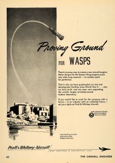 1953 Ad Pratt Whitney United Aircraft Wasp Engineering   ORIGINAL