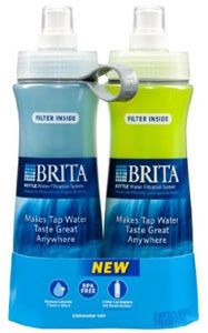 New Brita Water Purifier Bottle w Filter 20oz Twin Pack