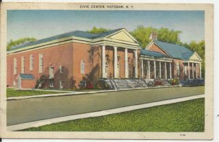 Vintage Linen Postcard Potsdam New York Civic Center NY